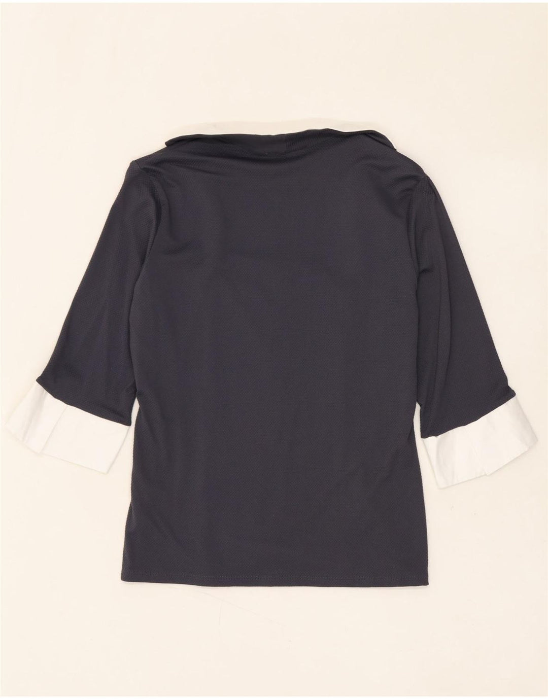 NARACAMICIE Womens Shirt Blouse UK 10 Small Navy Blue Colourblock