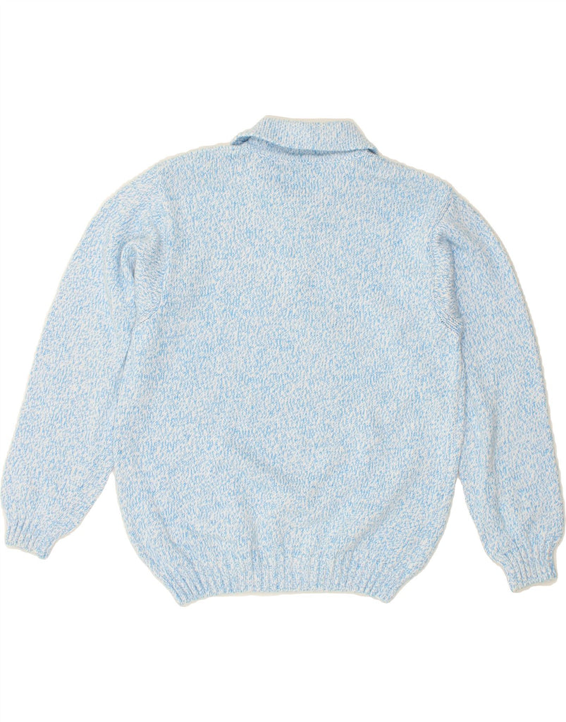 BENETTON Boys Polo Neck Jumper Sweater 12-13 Years Large Blue Cotton Vintage Benetton and Second-Hand Benetton from Messina Hembry 