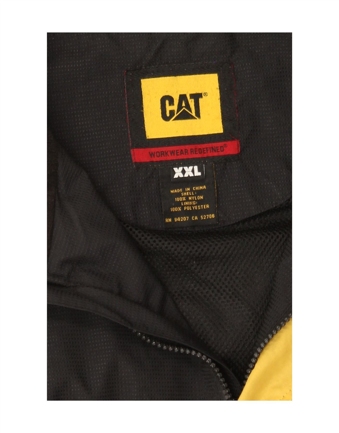 CAT Mens Rain Jacket UK 44 2XL Black Nylon