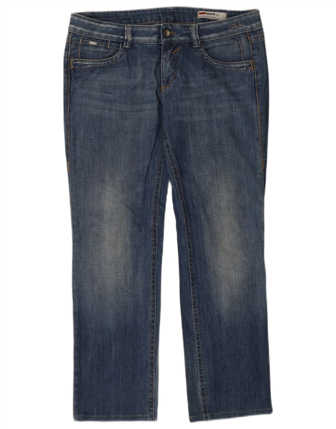 GAS Womens Straight Jeans W33 L30 Blue Cotton