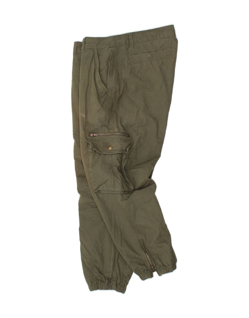 PIAZZA ITALIA Mens Joggers Cargo Trousers EU 52 XL W38 L26 Green | Vintage PIAZZA ITALIA | Thrift | Second-Hand PIAZZA ITALIA | Used Clothing | Messina Hembry 