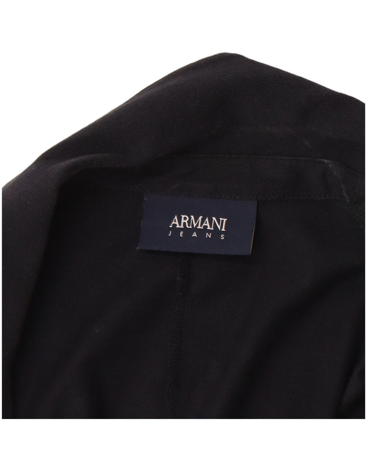 Armani Jeans Womens 2 Button Blazer Jacket UK 18 XL Navy Blue Cotton