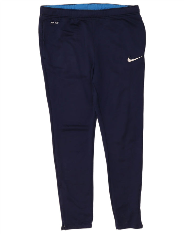 Nike Mens Dri Fit Tracksuit Trousers Large Navy Blue Polyester