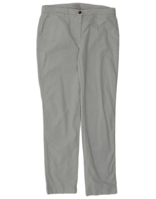 Jigsaw Womens Straight Chino Trousers UK 14 Large W32 L31 Blue Cotton