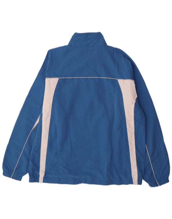 Asics Mens Tracksuit Top Jacket 2XL Blue Colourblock Polyester