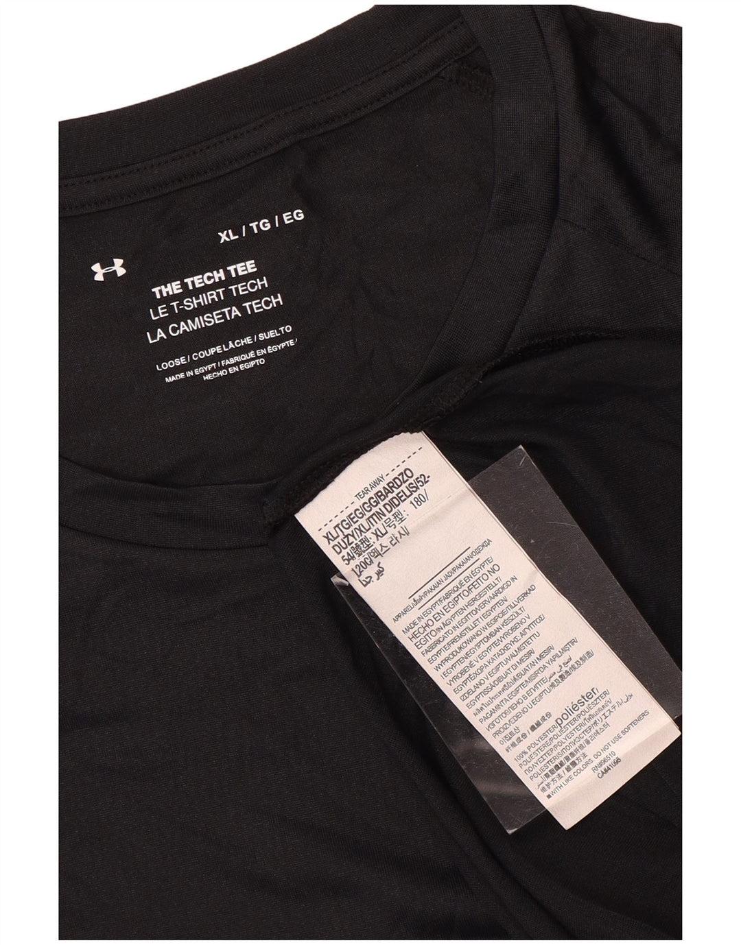 UNDER ARMOUR Mens T-Shirt Top XL Black Polyester