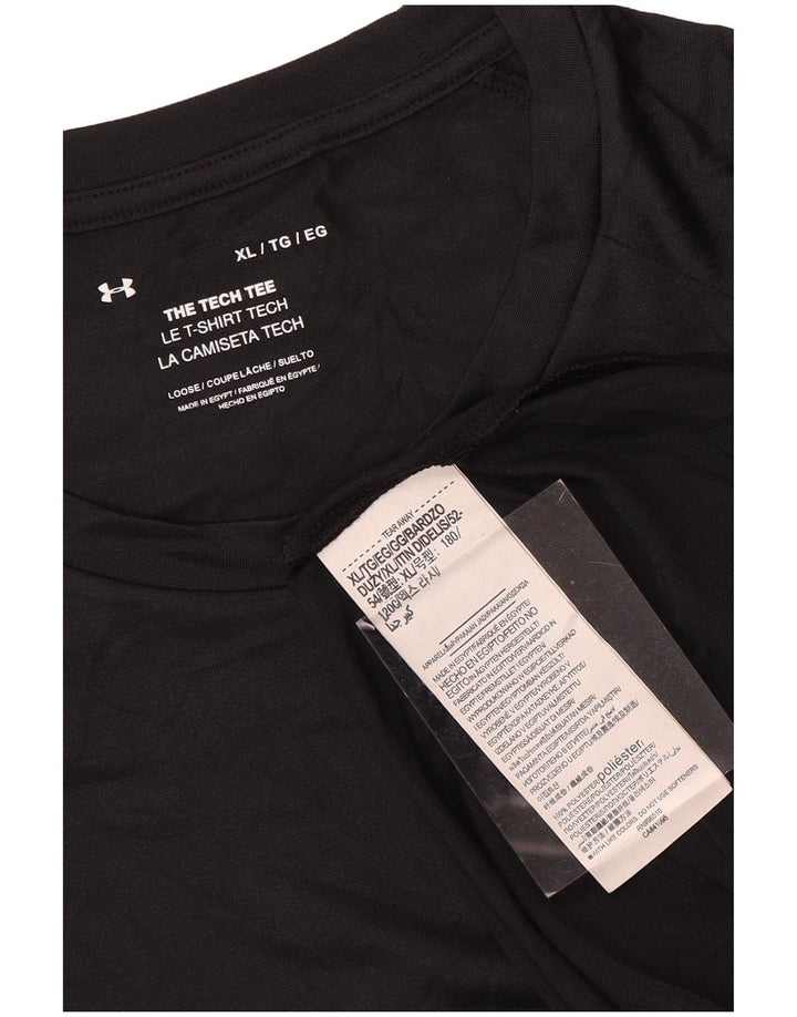 UNDER ARMOUR Mens T-Shirt Top XL Black Polyester