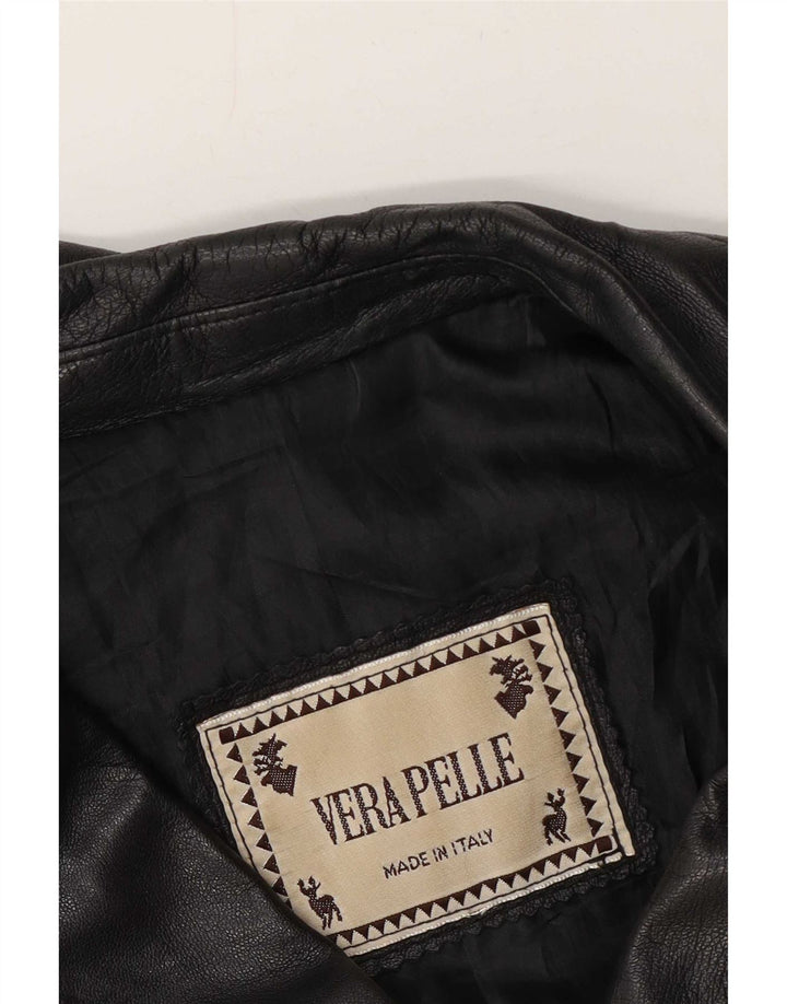 Vintage Womens Leather Jacket UK 14 Medium Black