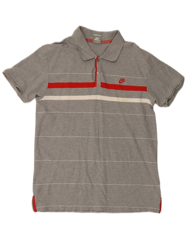 Nike Mens Polo Shirt UK 47/48 2XL Grey Striped Cotton