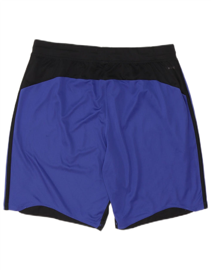 ADIDAS Mens Climalite Sport Shorts Large  Blue Colourblock Polyester