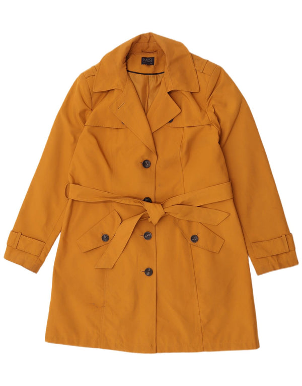 Marks & Spencer Mens Trench Coat UK 16 Large Orange Polyester