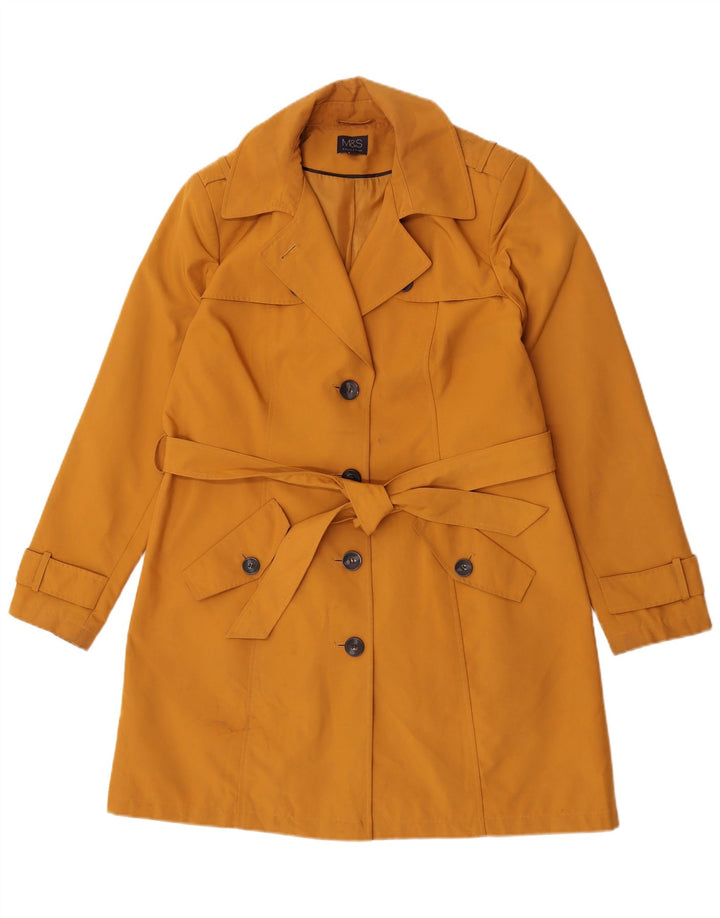 Marks & Spencer Mens Trench Coat UK 16 Large Orange Polyester