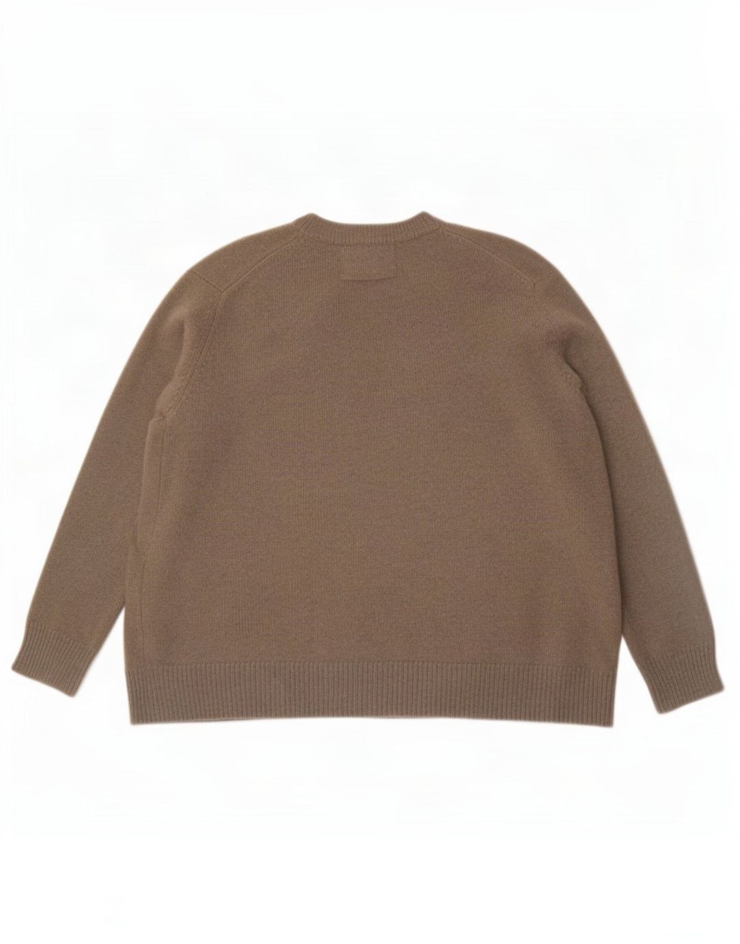 Zara Womens Oversized V-Neck Jumper Sweater UK 14 Medium Khaki Cashmere