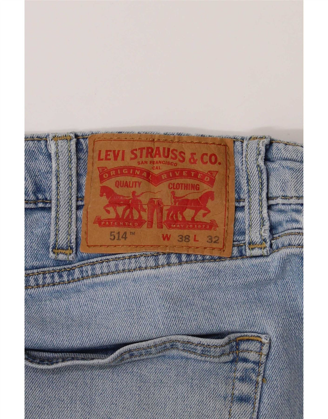 Levi's Mens 514 Straight Jeans W38 L32 Blue Cotton