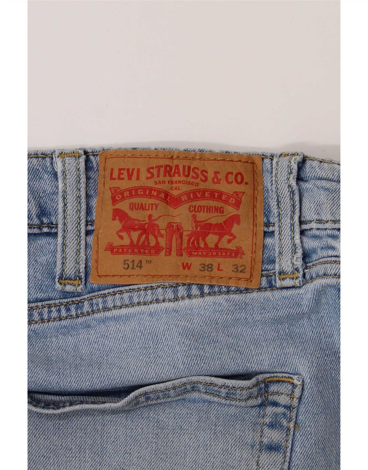 Levi's Mens 514 Straight Jeans W38 L32 Blue Cotton