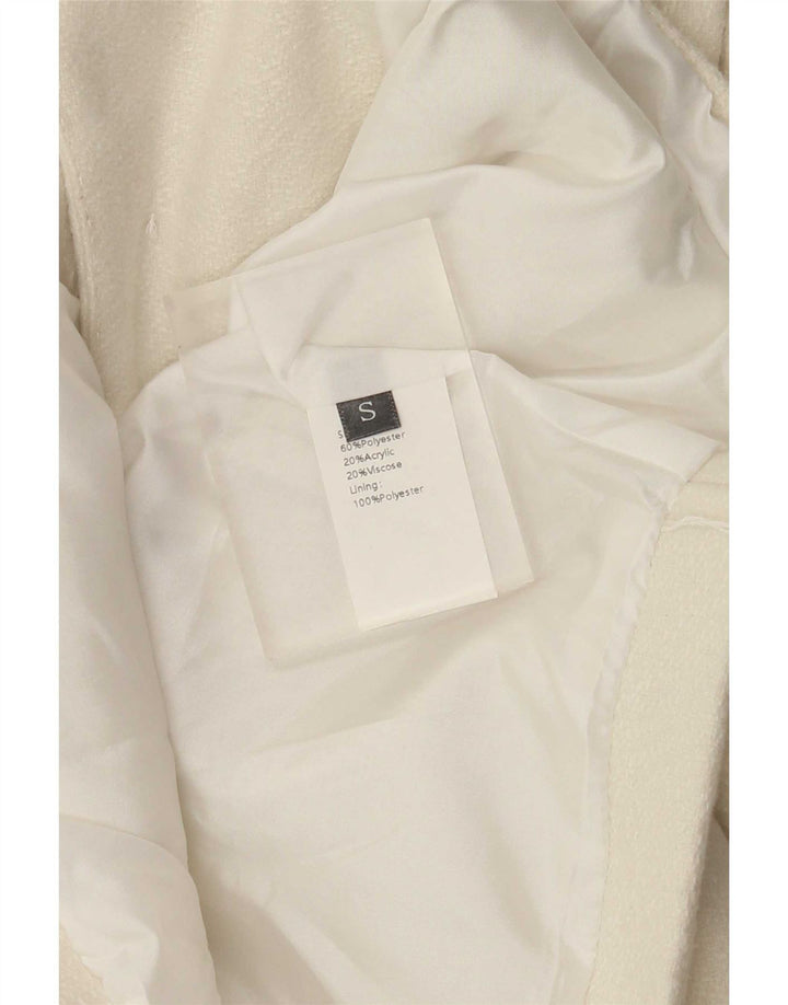 Vintage Womens Bolero Jacket UK 10 Small Off White Polyester