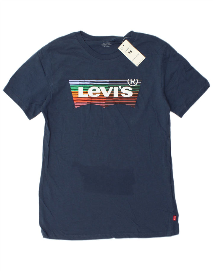 Levi's Mens Graphic T-Shirt Top XS Navy Blue Cotton