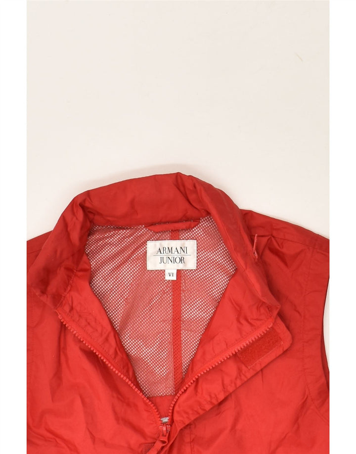 ARMANI JUNIOR Boys Hooded Gilet 5-6 Years Red Polyamide | Vintage Armani Junior | Thrift | Second-Hand Armani Junior | Used Clothing | Messina Hembry 