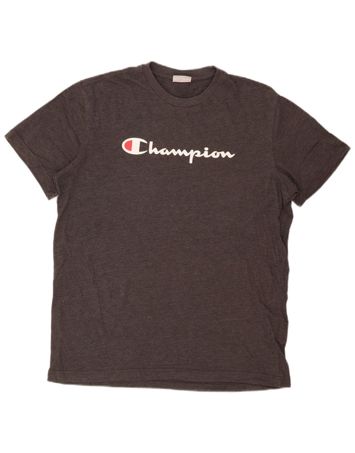 CHAMPION Mens Graphic T-Shirt Top 2XL Grey Cotton