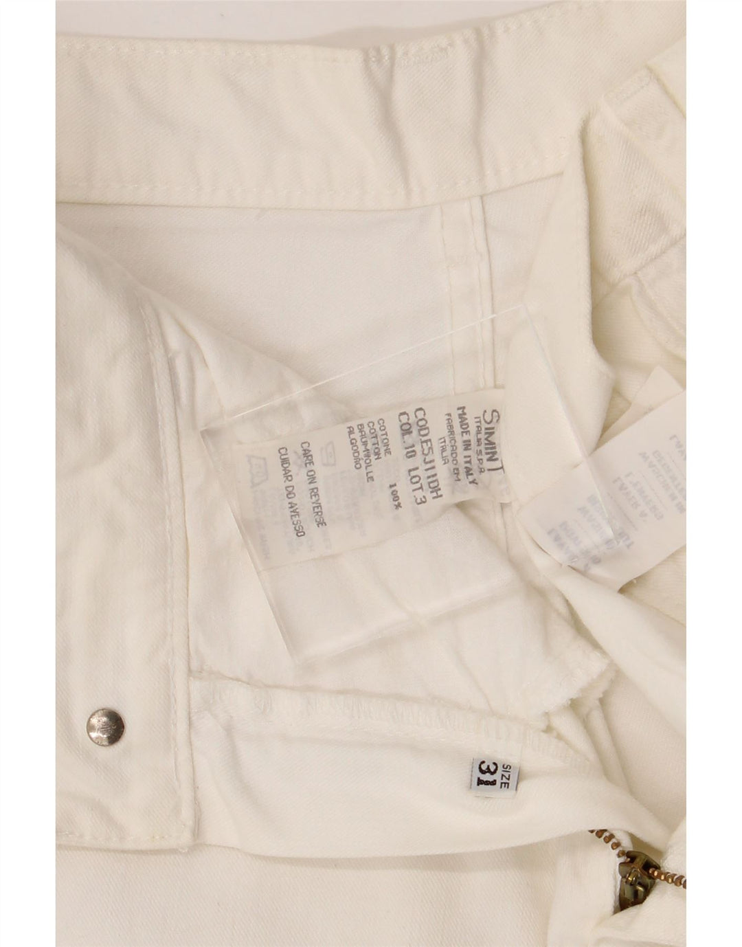ARMANI Womens Straight Casual Trousers  W31 L27 White Cotton Vintage Armani and Second-Hand Armani from Messina Hembry 