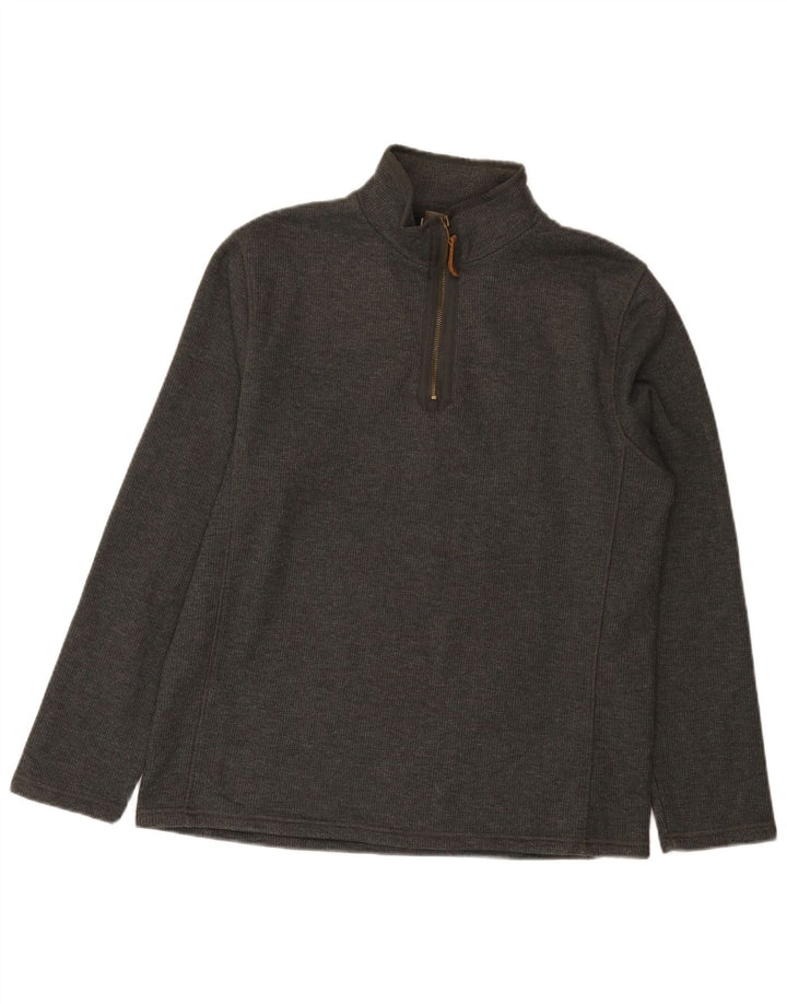 Mountain Warehouse Mens Zip Neck Sweatshirt Jumper Medium Grey Cotton