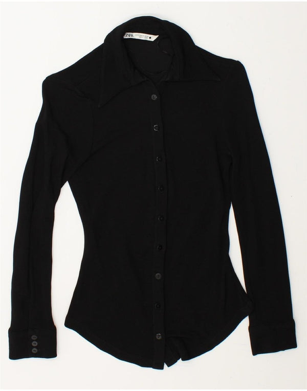 ZARA Womens Shirt UK 6 XS Black