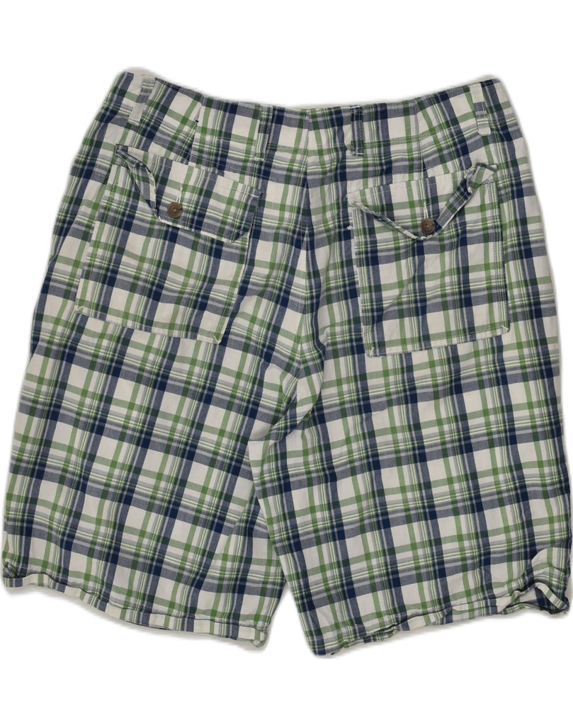 BANANA REPUBLIC Mens Chino Shorts W33 Large Green Check Cotton | Vintage Banana Republic | Thrift | Second-Hand Banana Republic | Used Clothing | Messina Hembry 