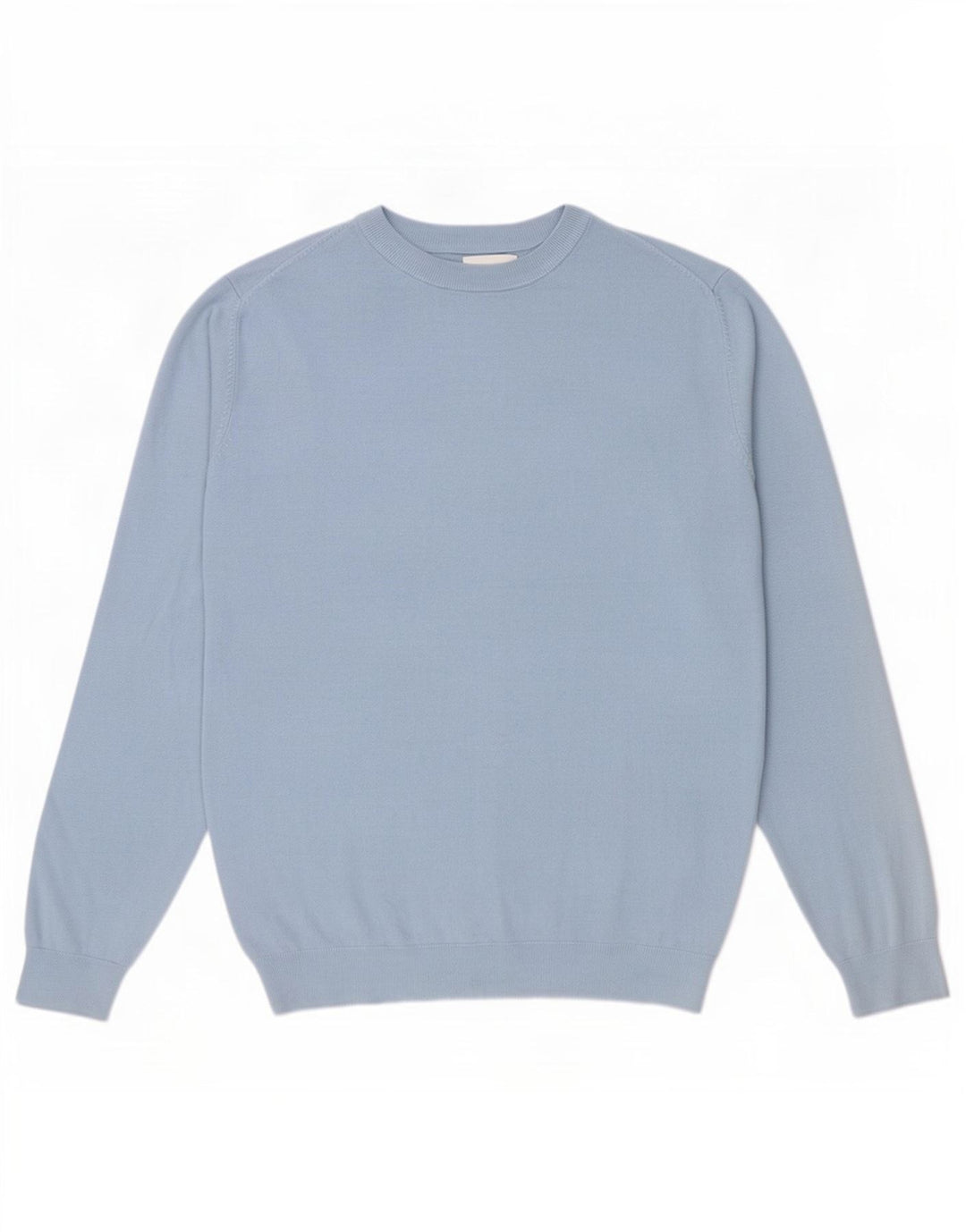 Zara Mens Crew Neck Jumper Sweater Large Blue Viscose