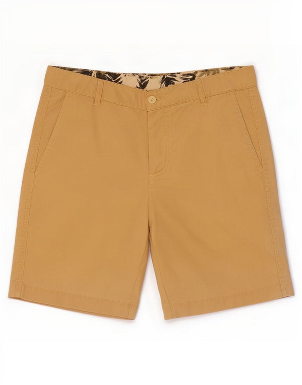 Zara Mens Chino Shorts EU 38 Small W30 Yellow Lyocell