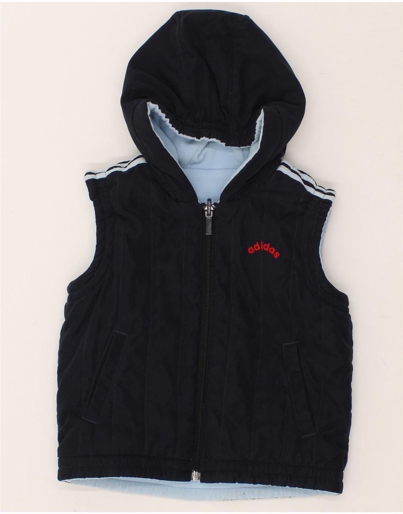 ADIDAS Baby Boys Hooded Reversible Gilet 18-24 Months Navy Blue