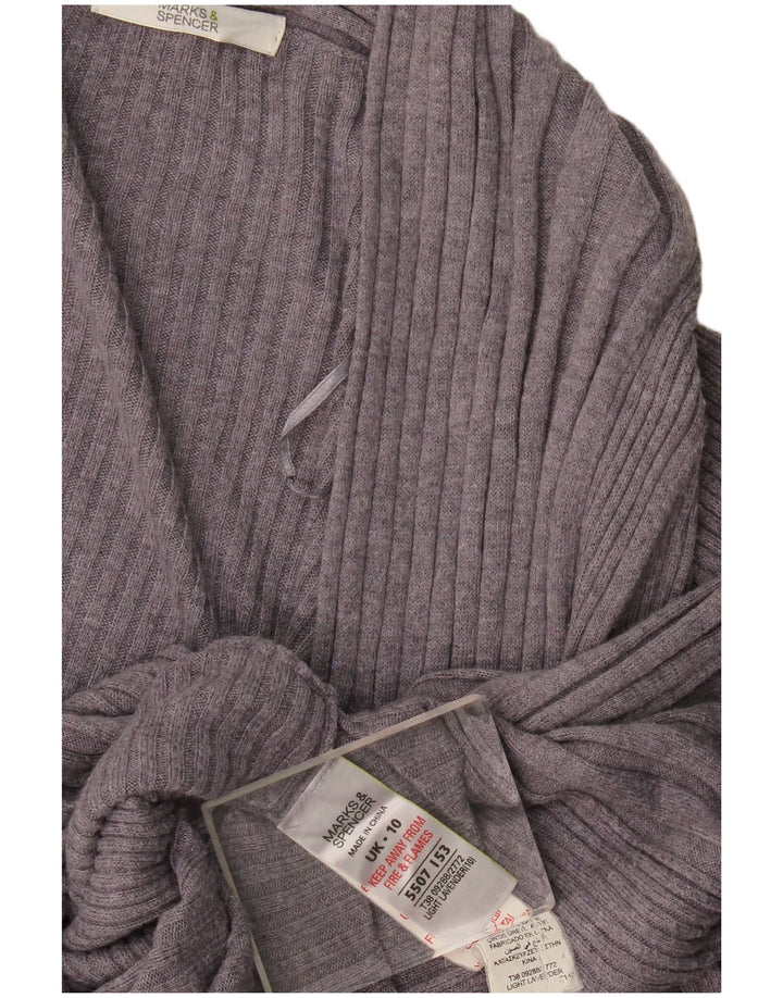 Marks & Spencer Womens Asymmetric Cardigan Sweater UK 10 Small Purple