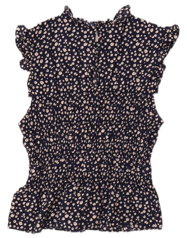 & OTHER STORIES Womens Blouse Top EU 38 Medium Navy Blue Floral Viscose