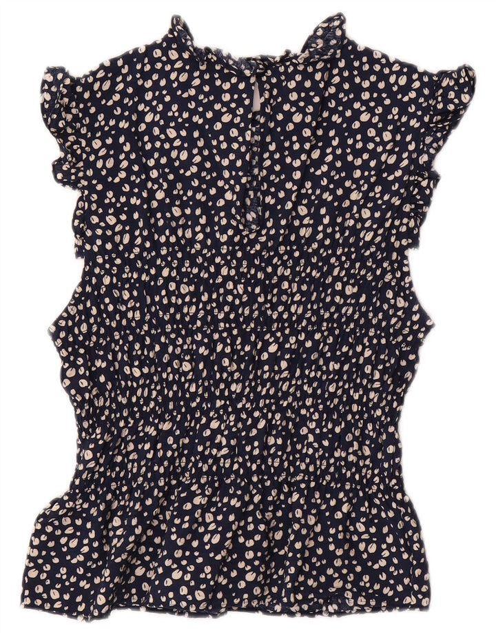 & OTHER STORIES Womens Blouse Top EU 38 Medium Navy Blue Floral Viscose
