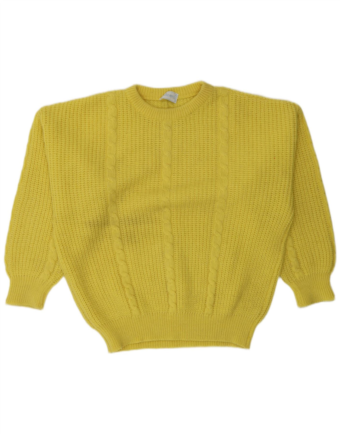Pulloveria Mens Boat Neck Jumper Sweater Large Yellow