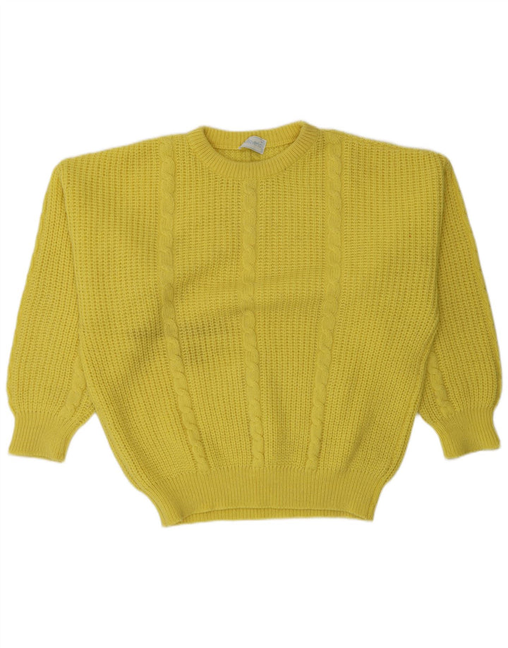 Pulloveria Mens Boat Neck Jumper Sweater Large Yellow
