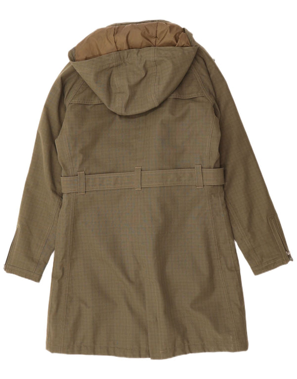 THE NORTH FACE Womens Hooded Windbreaker Coat UK 14 Medium Green Check