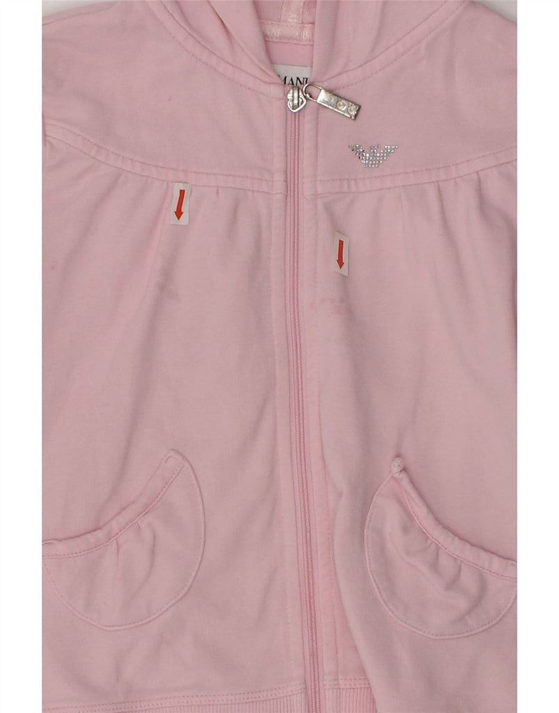 ARMANI JUNIOR Girls Zip Hoodie Sweater 4-5 Years  Pink Cotton | Vintage Armani Junior | Thrift | Second-Hand Armani Junior | Used Clothing | Messina Hembry 