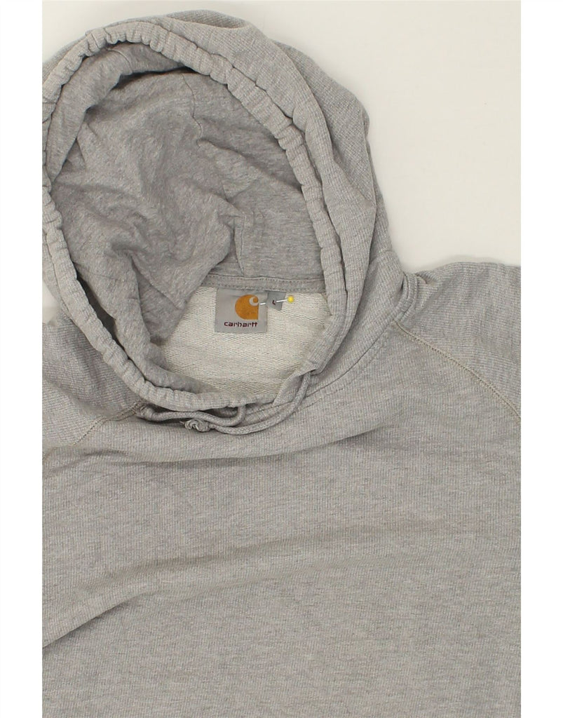 CARHARTT Womens Hoodie Jumper UK 16 Large Grey Cotton | Vintage Carhartt | Thrift | Second-Hand Carhartt | Used Clothing | Messina Hembry 