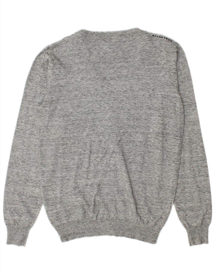 Billabong Mens Cardigan Sweater Medium Grey Flecked Cotton
