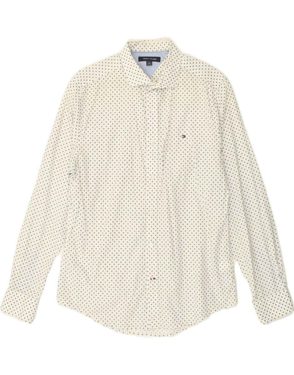 TOMMY HILFIGER Mens Shirt Medium White Argyle/Diamond Cotton | Vintage ...