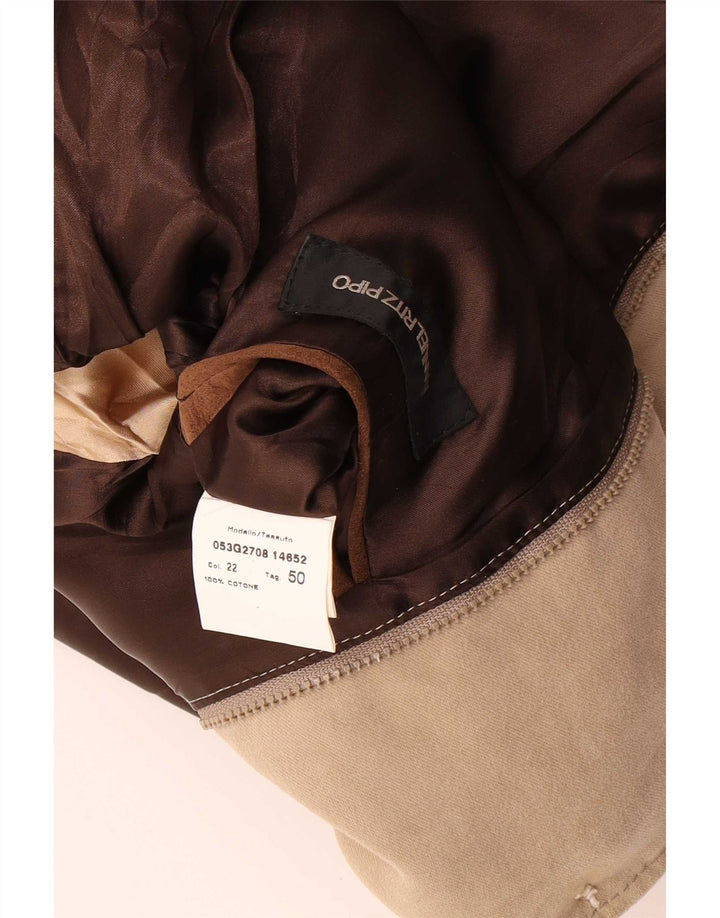 Manuel Ritz Pipo Mens Military 3 Button Blazer Jacket IT 50 Large Beige