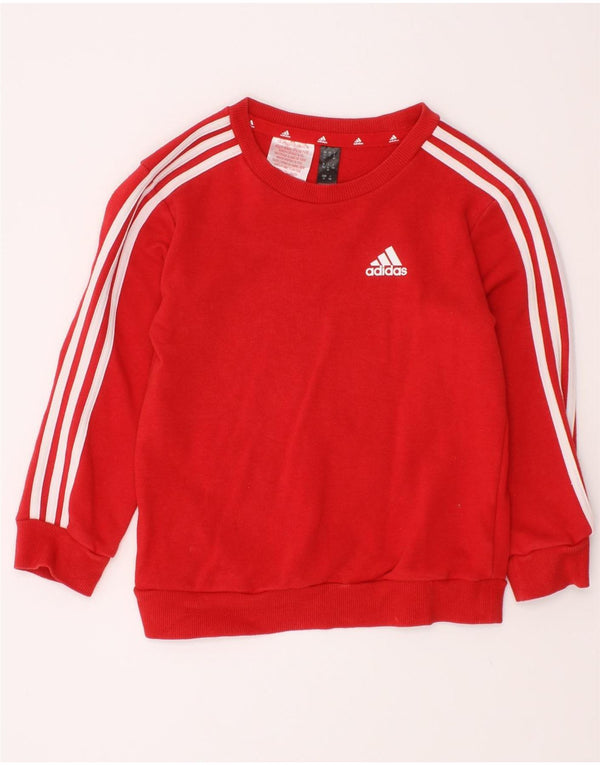 Adidas Girls Sweatshirt Jumper 3-4 Years Red Cotton