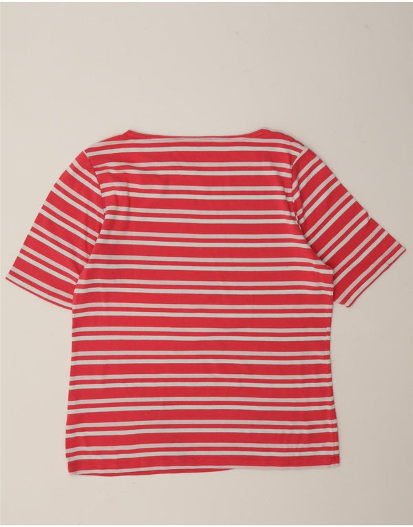 Tommy Hilfiger Womens T-Shirt Top UK 20 2XL Pink Striped Cotton
