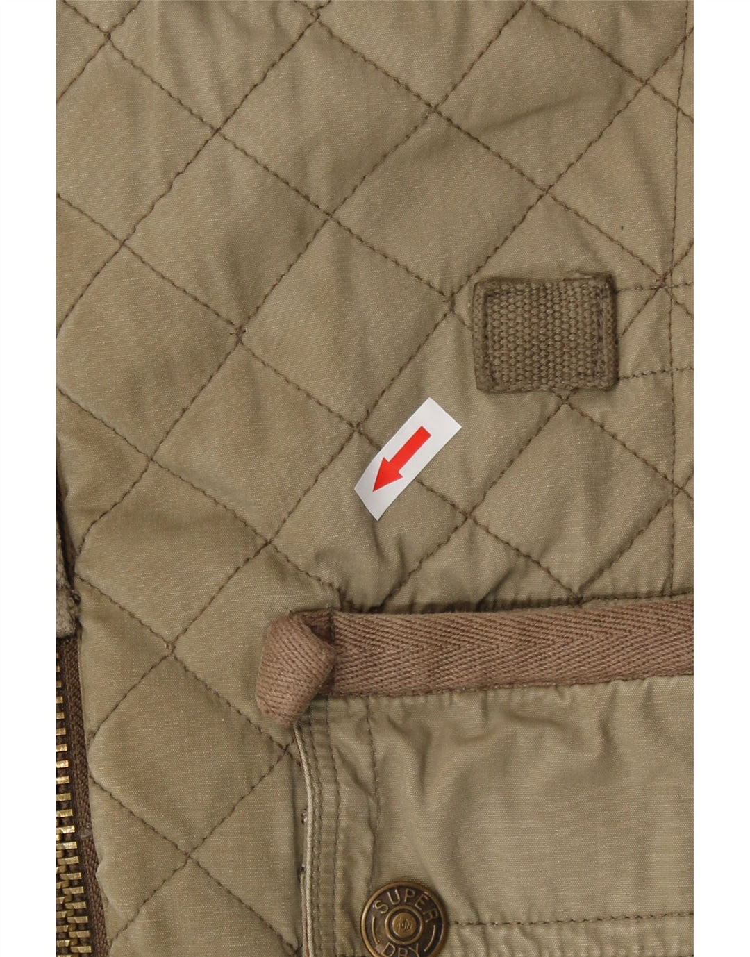 Superdry Womens Motorstyle Graphic Quilted Jacket UK 10 Small Khaki