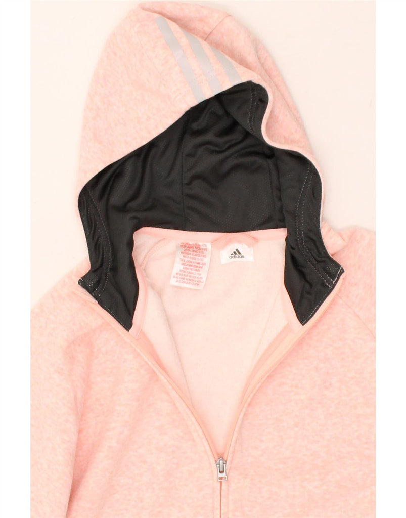 ADIDAS Girls Graphic Zip Hoodie Sweater 12-13 Years Pink Colourblock | Vintage Adidas | Thrift | Second-Hand Adidas | Used Clothing | Messina Hembry 