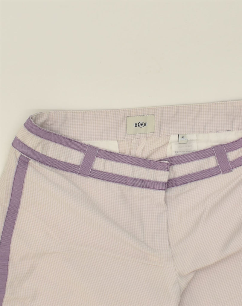 CERRUTI 1881 Womens Casual Shorts IT 42 Medium W30 Purple Check | Vintage Cerruti 1881 | Thrift | Second-Hand Cerruti 1881 | Used Clothing | Messina Hembry 