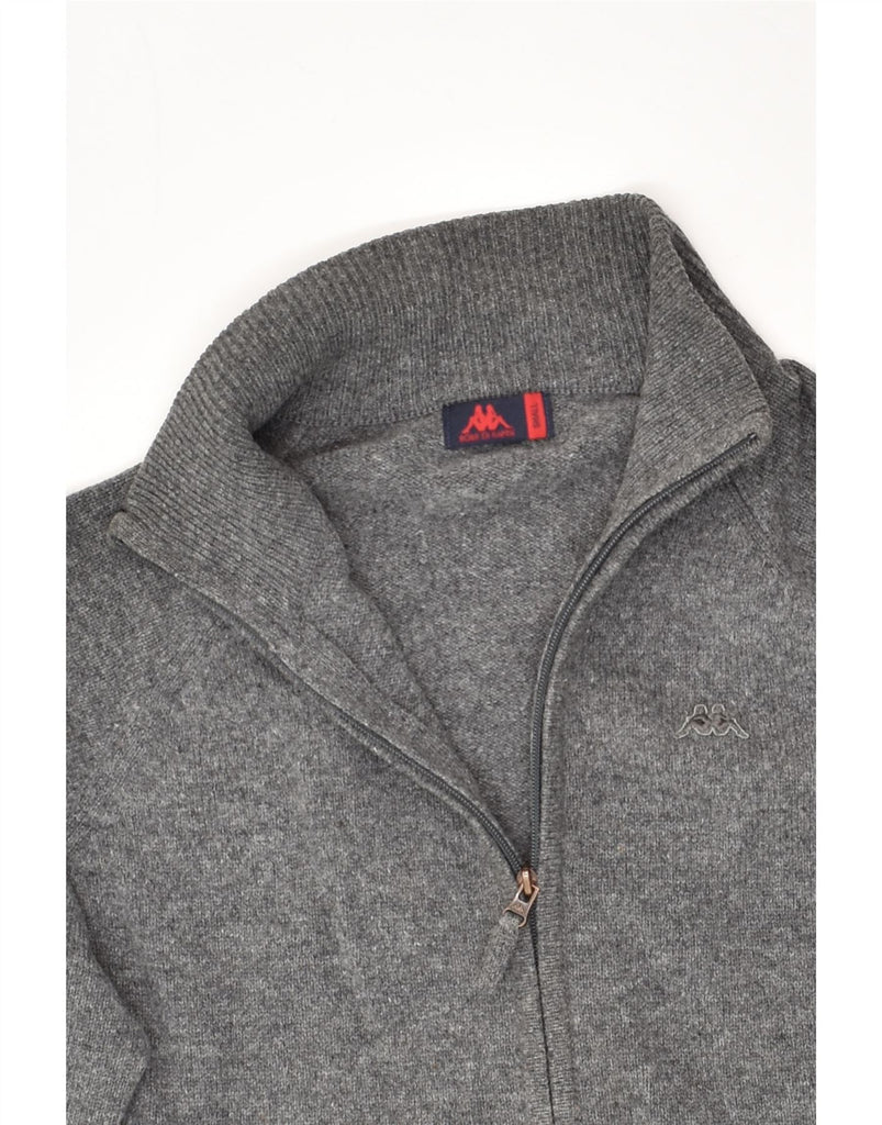 KAPPA Mens Cardigan Sweater Small Grey Wool | Vintage Kappa | Thrift | Second-Hand Kappa | Used Clothing | Messina Hembry 