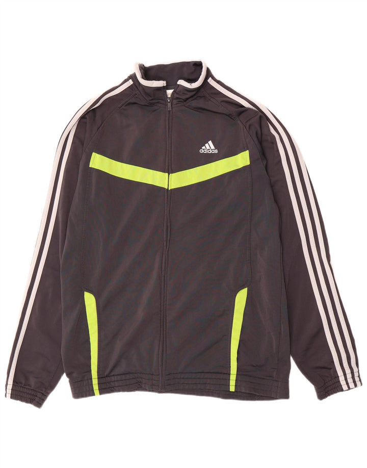ADIDAS Mens Tracksuit Top Jacket Medium Grey Colourblock