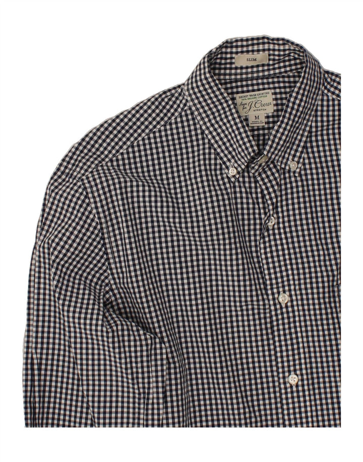 J. CREW Mens Slim Shirt Medium Navy Blue Gingham Cotton Vintage J. Crew and Second-Hand J. Crew from Messina Hembry 