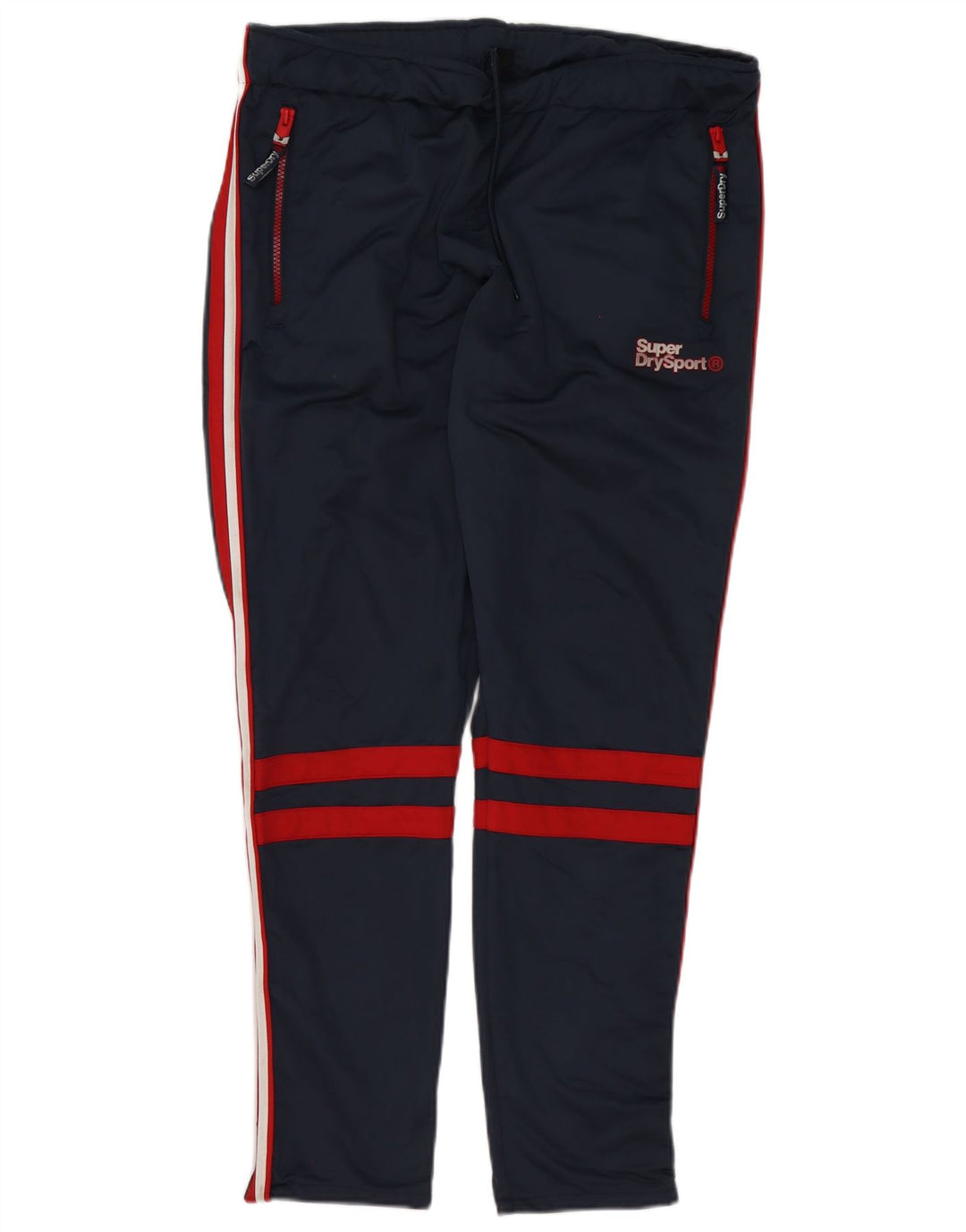 Superdry Mens Graphic Tracksuit Trousers XL Navy Blue Striped Polyester